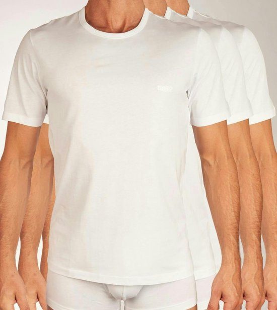 Boss T-shirt ronde hals - 3 Pack 100 White - maat S (S) - Heren Volwassenen - 100% katoen- 50475284-100-S