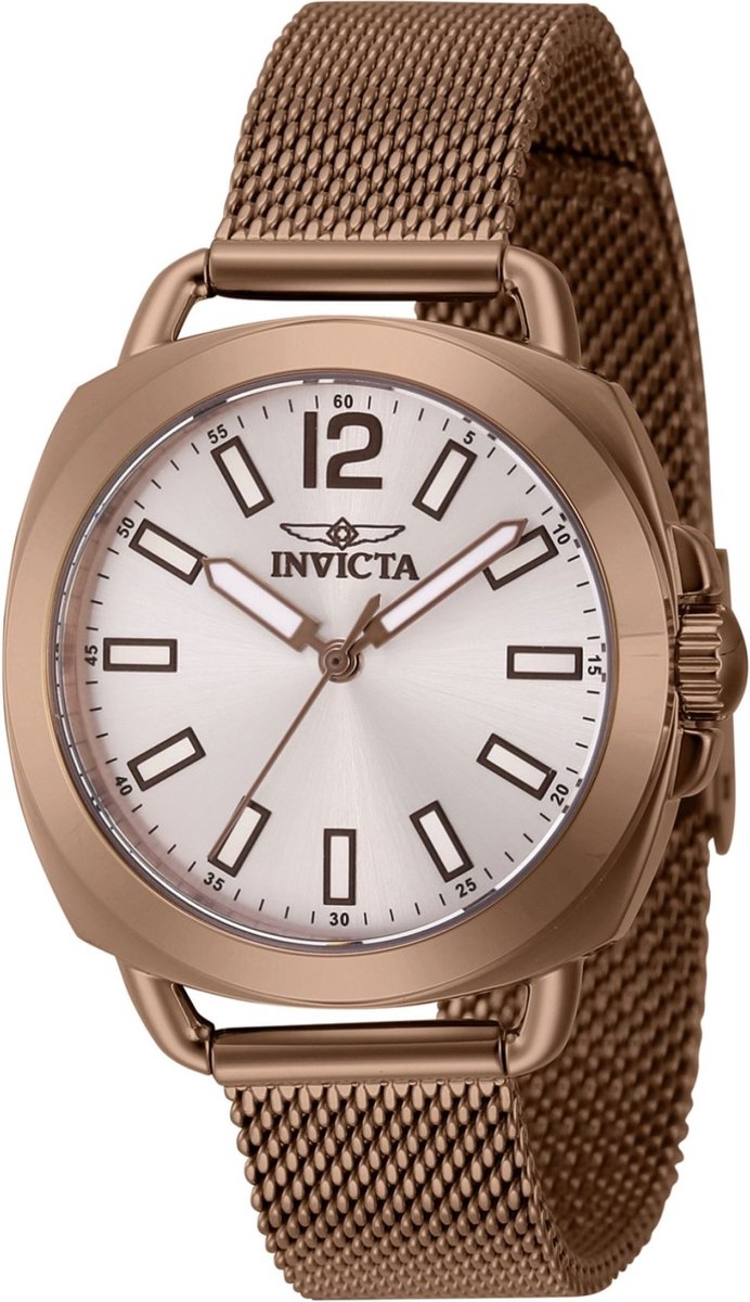 Invicta Wildflower 46340 Dames Horloge - Waterdicht - Analoog - Quartz Uurwerk - Roestvrij Staal met zilveren Wijzerplaat - 32mm