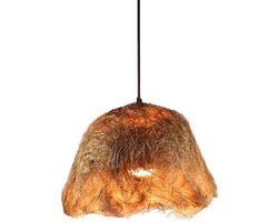 Natuurlijke abaca hanglamp – handgemaakte lamp voor eetkamer & woonkamer