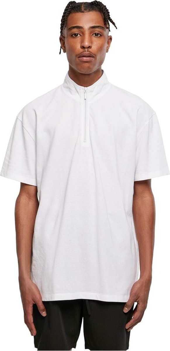 Urban Classics Boxy Zip Pique Polo shirt S Wit