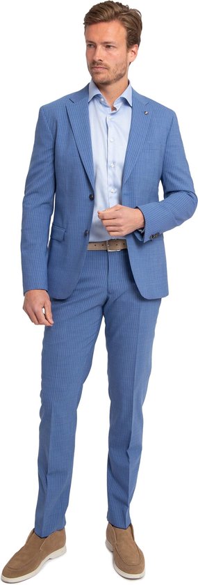 Suitable - Strato Ossi Kostuum Wol Blauw - Heren - Maat 46 - Slim-fit