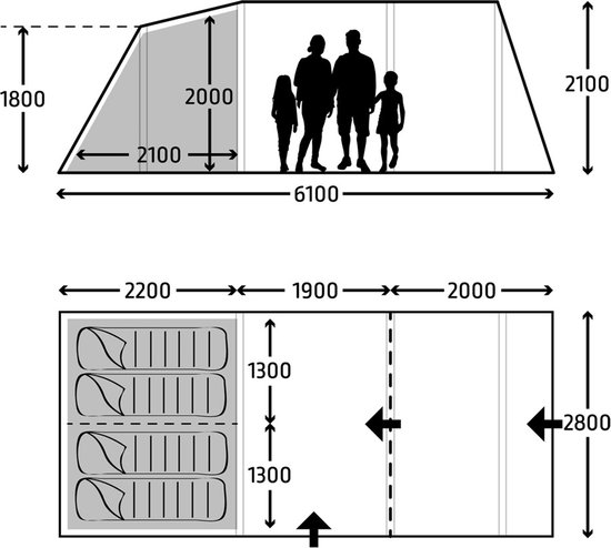 Kampa Hayling 4 AIR TC Tent van Kampa — afbeelding 2