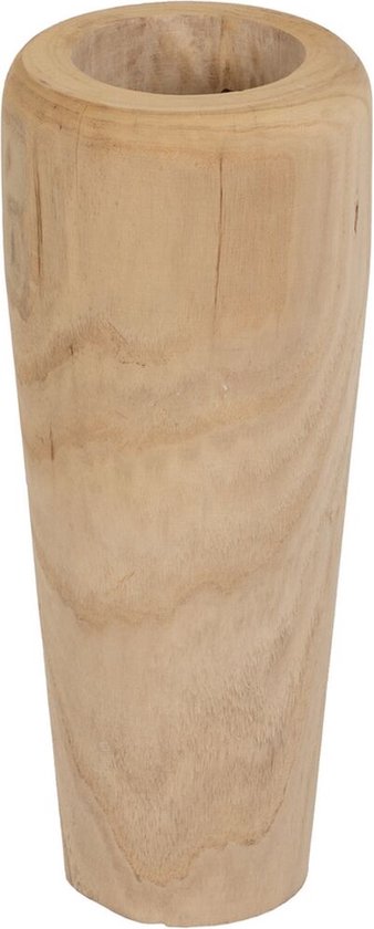 Vaas Natuurlijk Paulownia hout 20 x 20 x 48 cm