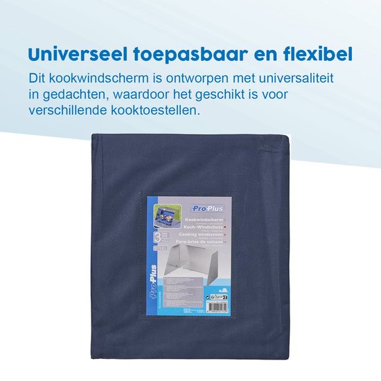 ProPlus Windvrij Kookscherm - 70x32cm - 3 delig - Aluminium - Inclusief zuignappen - Anti-spatscherm - Vlambeveiligers - Campingscherm - Gasbrandschild - Warmtebeheerscherm - Buitenkeuken – Campingaccessoires — afbeelding 2