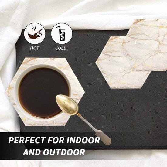 Onderzetters voor dranken Set van 4, Turquoise Minerale Steen Achtergrond Vierkante Absorberende Keramische Stenen Onderzetter met Kurk Base voor Thee Koffie Mokken Cup, Housewarming Gift