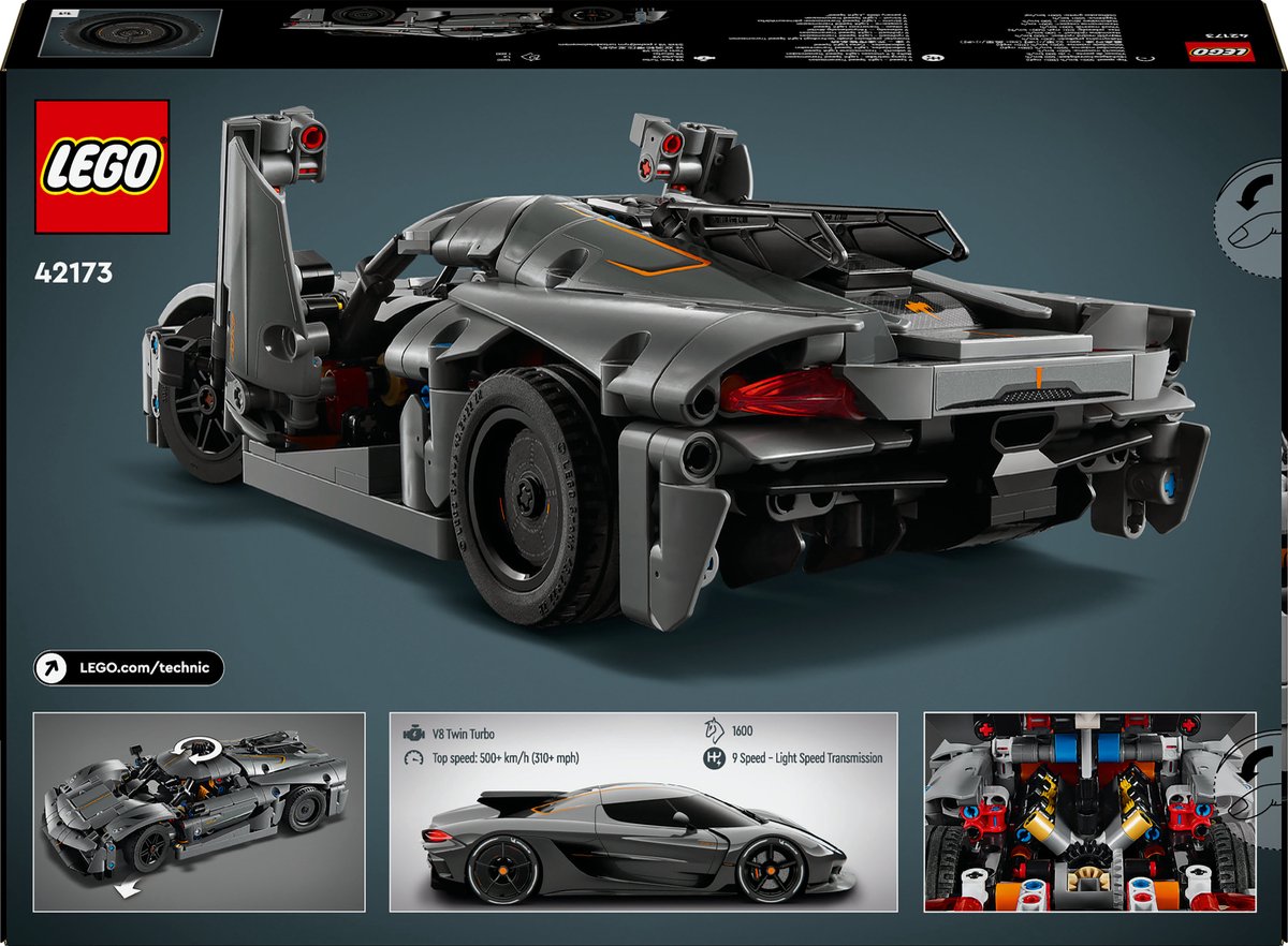 LEGO Technic - Koenigsegg Jesko Absolut grijze hypercar - 42173 — afbeelding 22