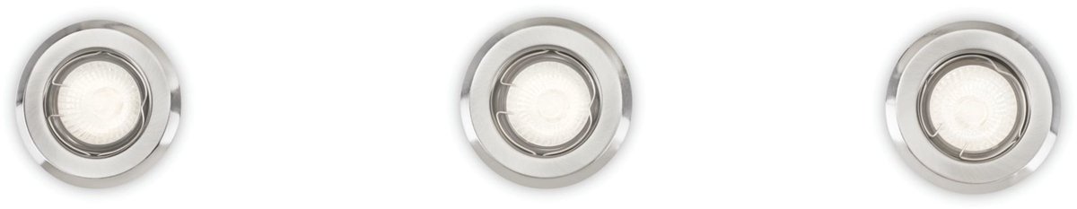 Philips Enif inbouwspot 3X GU10 - Mat Chroom/zilver - 50W - 3 stuks