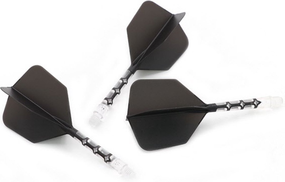 Cuesoul - ROST T19 Integrated Dart Flights - Big Wing - Black Clear M