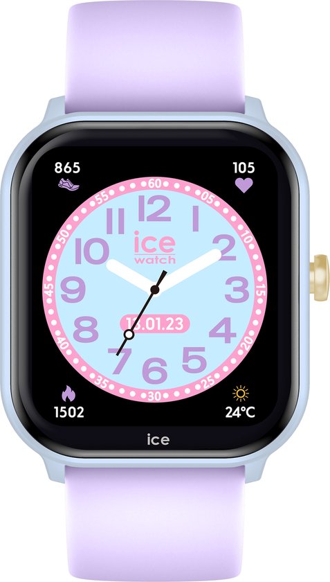 Foto: Ice watch ice smart junior 2 0 soft blue purple 022800 horloge siliconen paars 38 mm