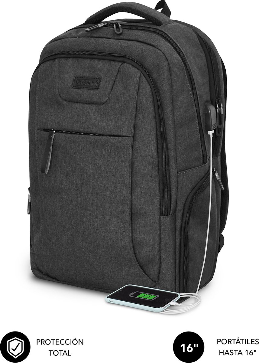 Laptop Backpack Subblim Professional Air Padding Backpack Black