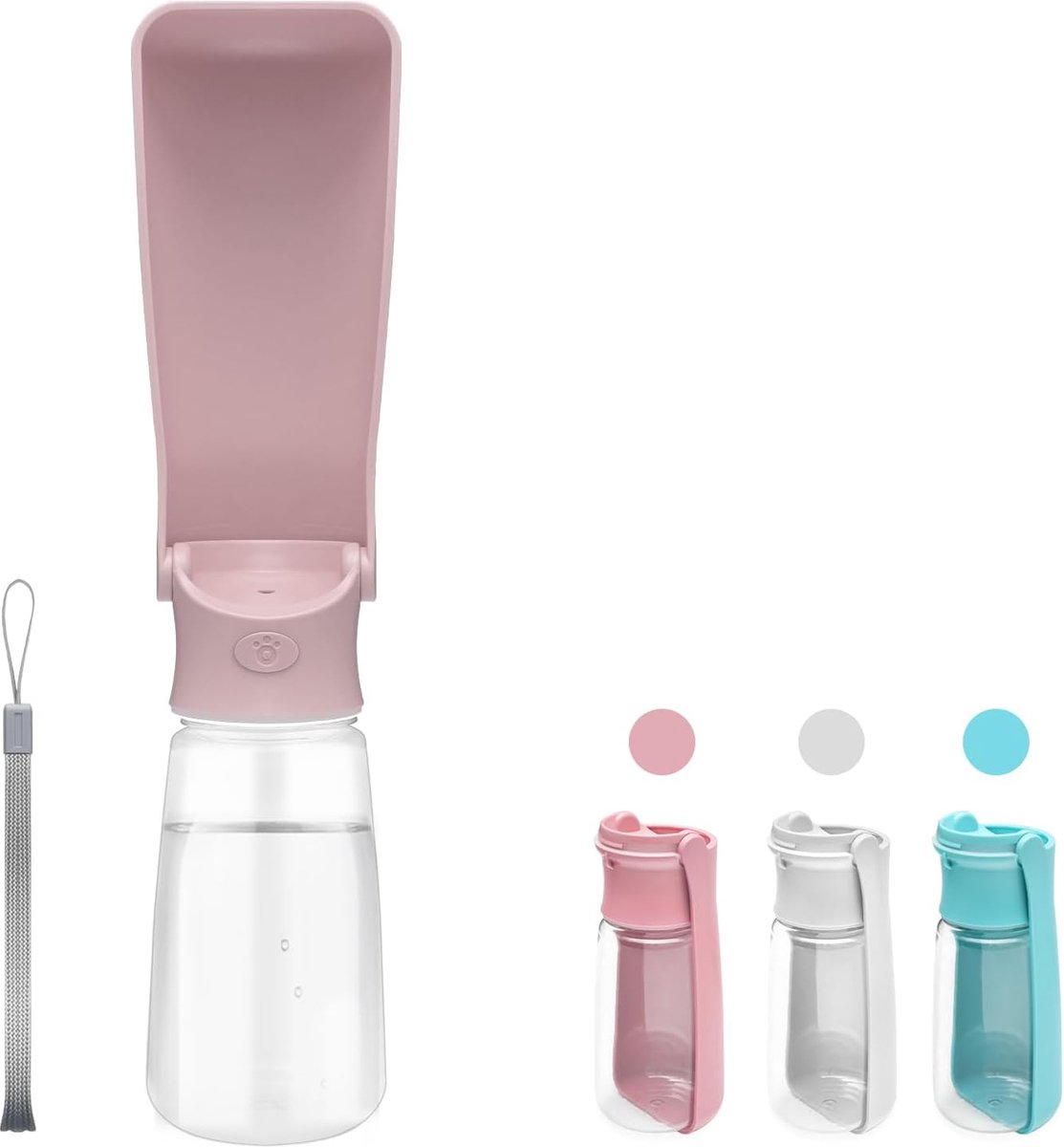 Bol.com Hondendrinkfles, 550 ml, opvouwbare waterfles voor honden, draagbare drinkfles voor honden, waterbak voor huisdieren, le... aanbieding