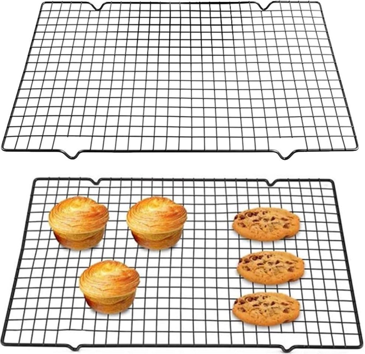 Rechthoekig afkoelrooster grillrooster dienblad koelrek taartrooster voor brood en grillen cooling rack