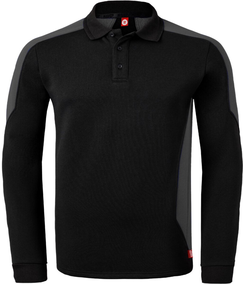 HAVEP Polosweater Bicolor 10075 - Zwart/Charcoal - 2XL