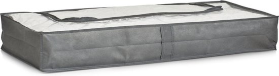 Grijze, non-woven opbergtas met doorzichtig venster