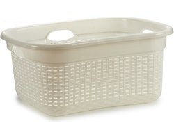 Wasmand - wit - kunststof - 42 x 63 x 26 cm - 25 liter - draagbare wasmand