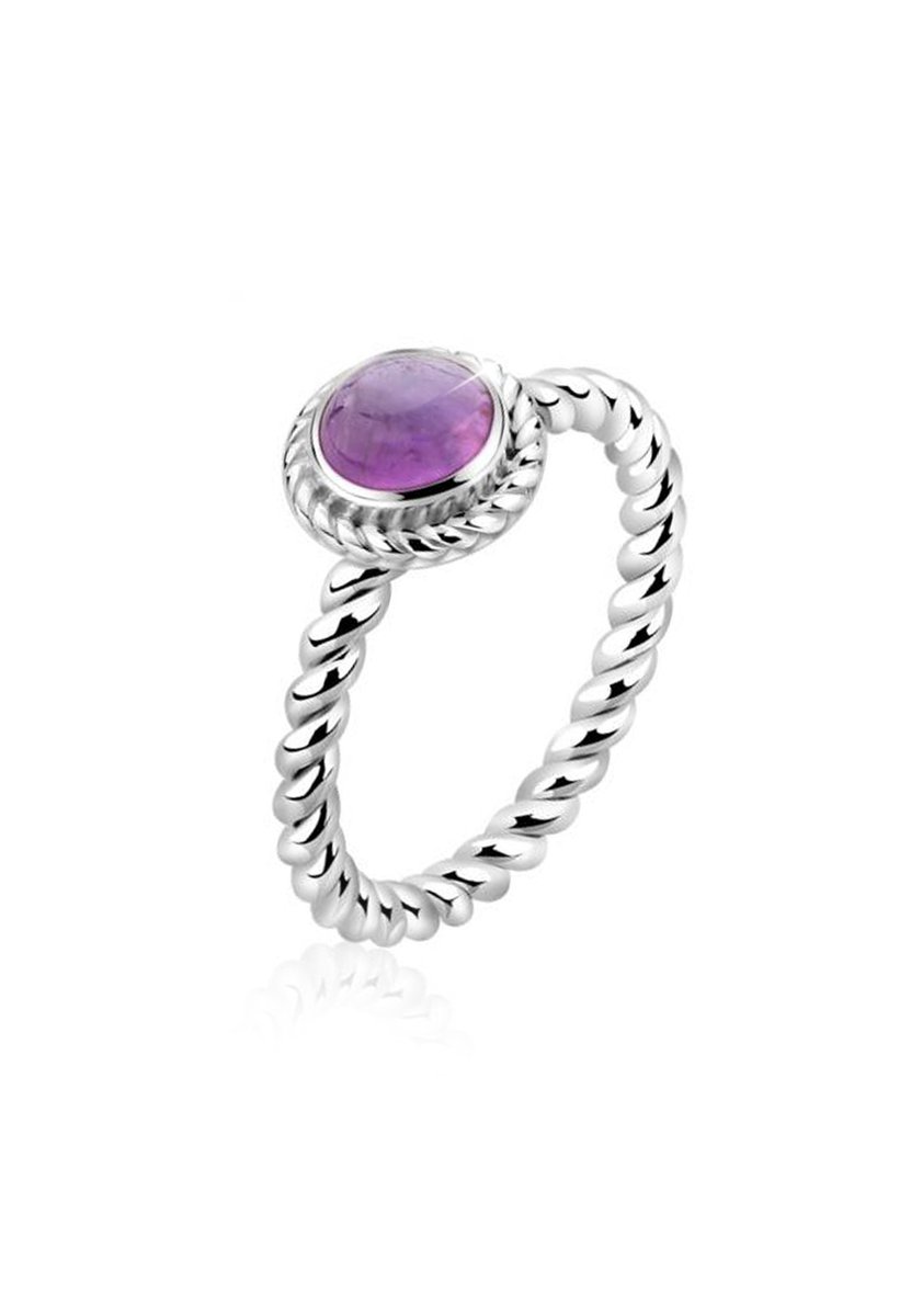 Nenalina - Ring - Amethyst Geburtsstein Februar Boho 925er Silber - Dames