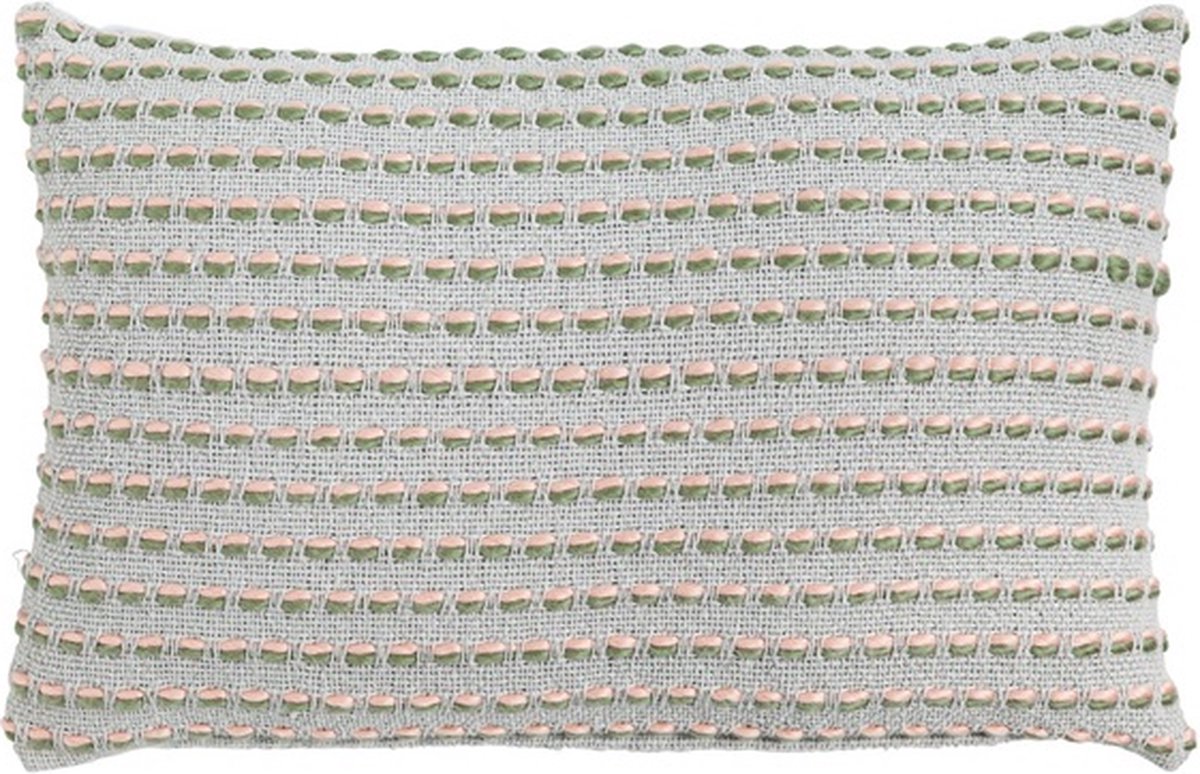 Linen & More Tye Dye Bubbles Groen Roze Kussen | 40 X 60 | Sierkussen Voor Woonkamer Of Slaapkamer