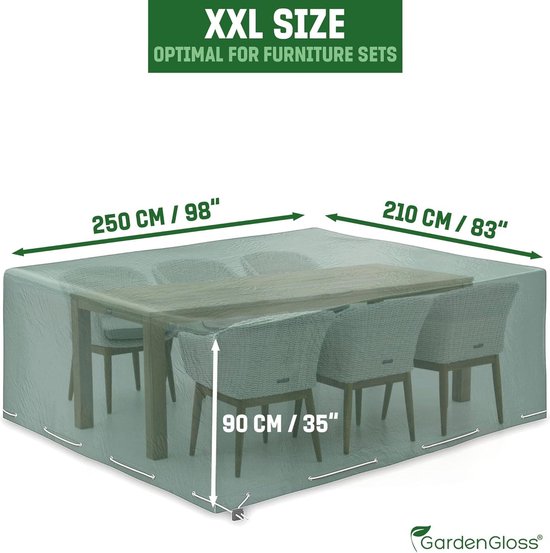 Tuinmeubelhoezen van 160 x 80 x 75 cm zwart, opgewaardeerd anti-UV stofdicht waterdicht 420D zwaar belastbare Oxford terrastafelhoes met 4 winddichte gespen, rechthoekige/vierkante tuinmeubelset