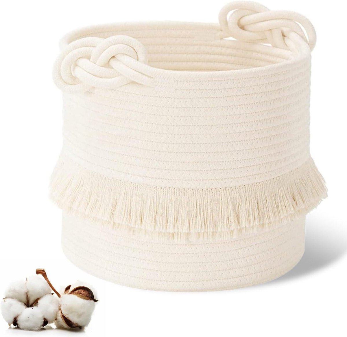 Goedkoopste Wasmand - opbergmand voor kinderkamer - speelgoedmand - geschenkmand - opslag voor statiegeldflessen - organizer - 40 x 33 cm - beige