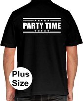 Party time grote maten poloshirt zwart voor heren - Plus size Party time polo t-shirt XXXXL