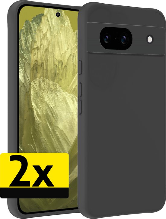 Coque adaptée pour Google Pixel 8a coque en Siliconen - coque adaptée pour Google Pixel 8a coque Siliconen - Zwart - 2 pièces