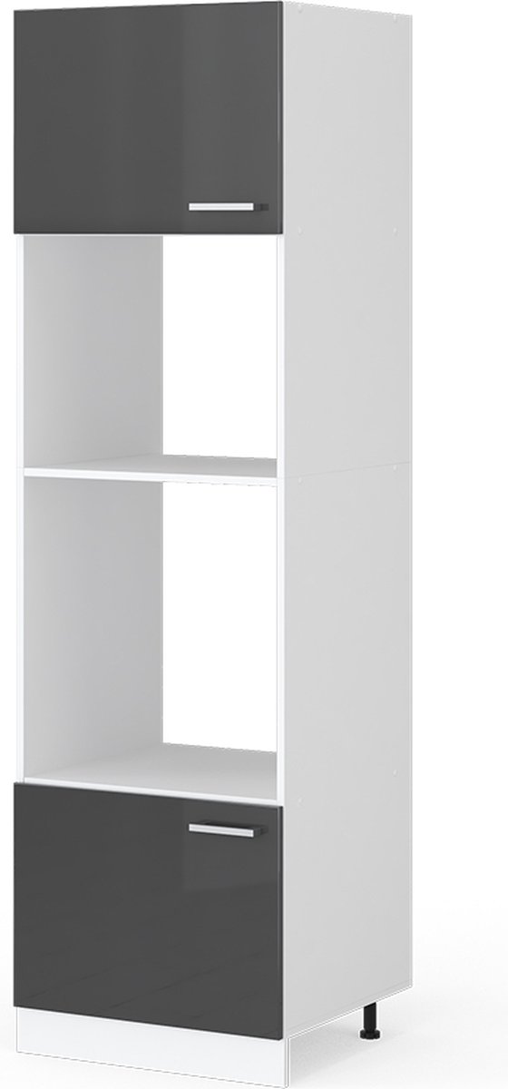 Vicco R-Line Universele voorraadkast – 60 cm met open vakken en deuren Antraciet Hoogglans