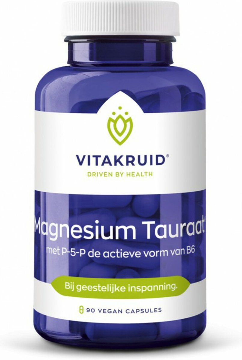 Goedkoopste 2x Vitakruid Magnesium Tauraat 90 vegacapsules