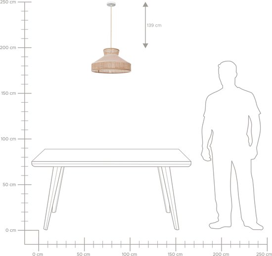 BATALI - Lampe à suspension - Beige/Naturel - Rotin