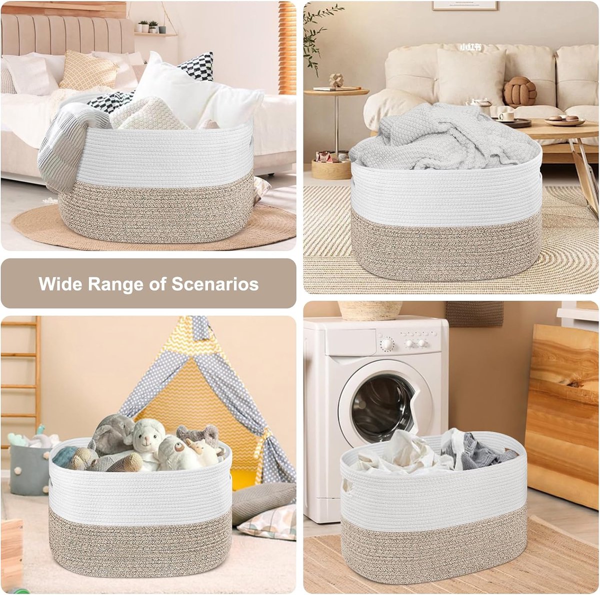 Grande Pliable Panier à Linge Boite Rangement en Tissu Organisateur pour Vetement Sale Sac pour