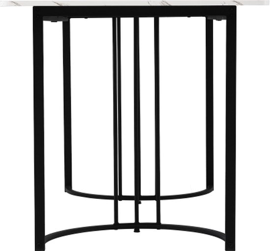 Ensemble de salle à manger (5 pièces) - ensemble table à manger avec 4 chaises - ensemble de table de cuisine moderne - table de cuisine 140×80cm avec pieds en métal noir - plateau de table en MDF blanc - chaises de salle à manger en velours noir