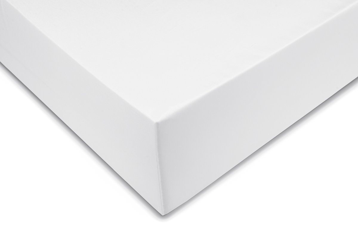 Zohome Hoeslaken Satinado - Onderlaken voor tweepersoonsbed - 180x210-220 - 100% Katoen-Satijn - Wit