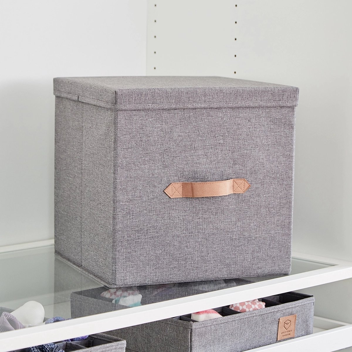 LOVE IT STORE IT Coffre De Rangement Extra Large 90L Avec Couvercle Magnétique - Gris Élégant 62x37.5x39cm