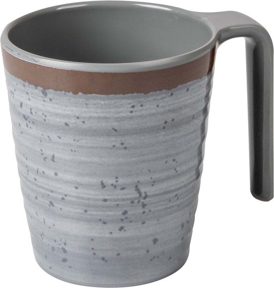 Bo-Camp - Mok - Halo - L - Melamine - 4 Stuks - Grijs van Merkloos — afbeelding 3