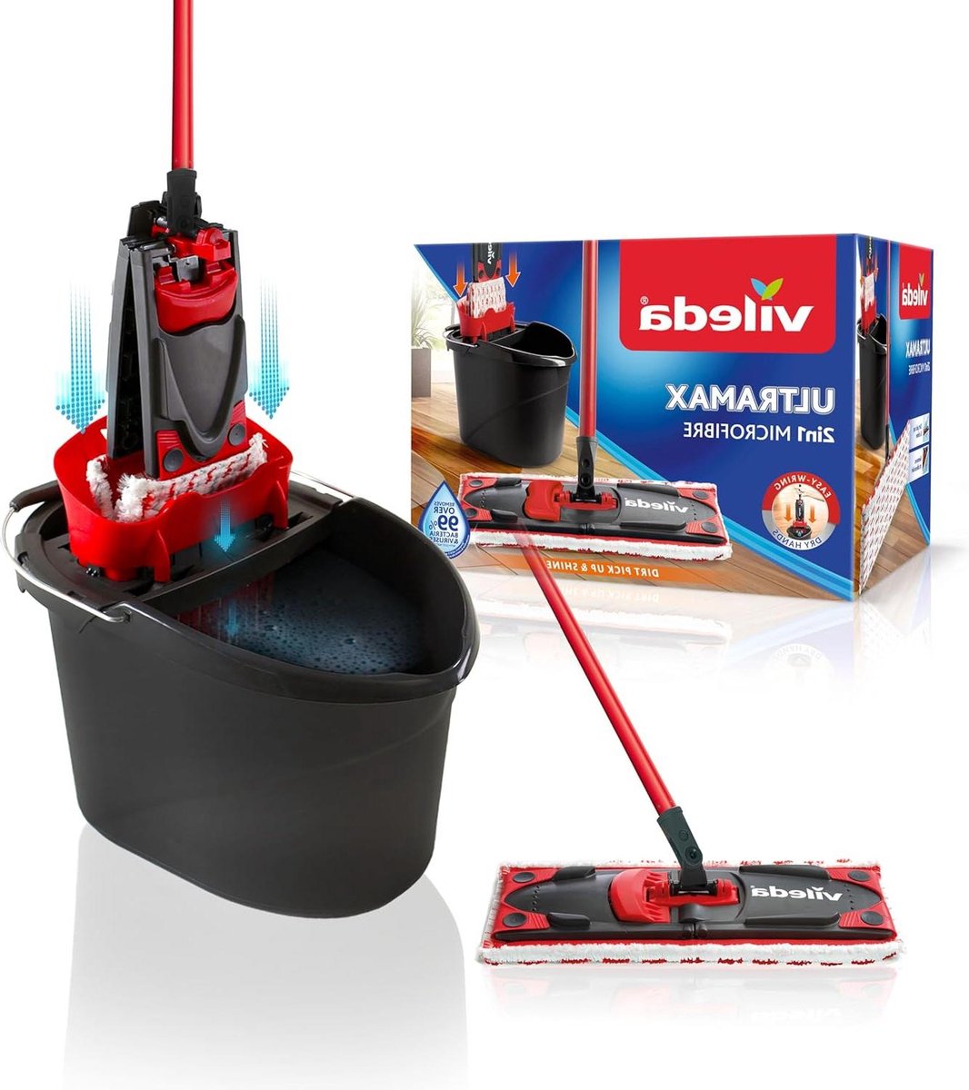 Ultramat 2-in-1 doos - voor vloerreiniging met extra pads mop and bucket set