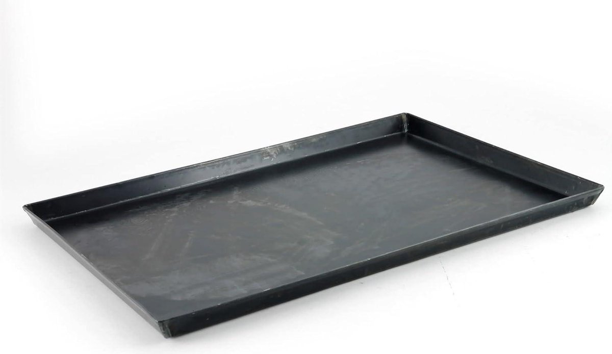 Rechthoekige bakvorm van blauw plaatstaal - dikte 08 cm - zwart sheet pan extender