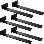 Hoexs - Plankdragers Industrieel - Goud - Voor Plank 20cm - Industriële Wandplank