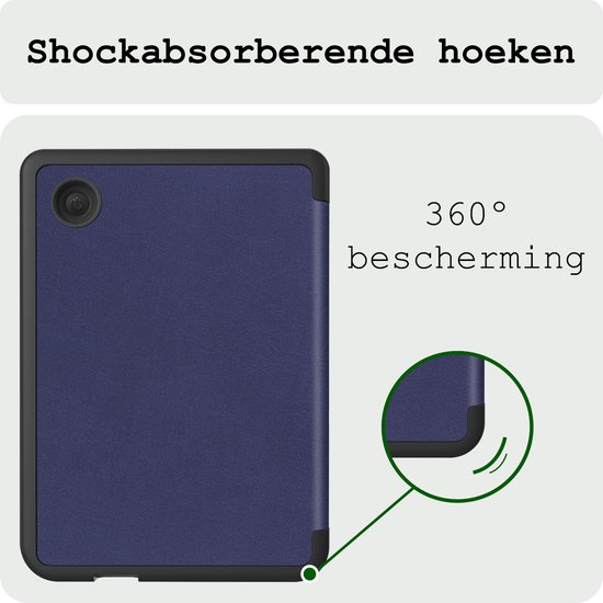 Hoes Geschikt voor Kobo Clara BW Hoesje Bookcase Cover Hoes Met Screenprotector - Hoesje Geschikt voor Kobo Clara BW Hoes Cover Case - Donkerblauw van FengYue — afbeelding 5
