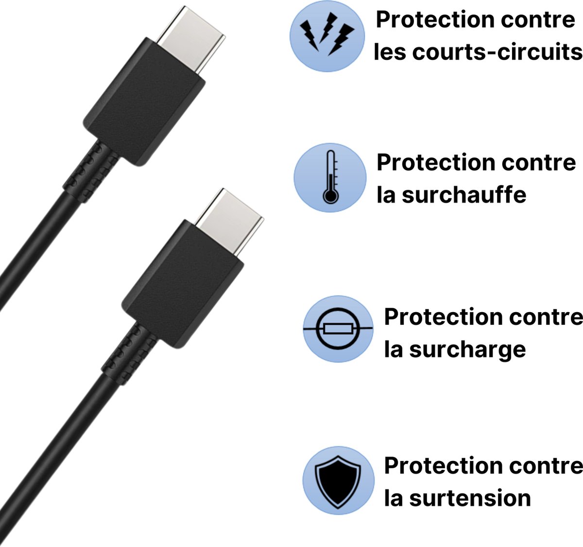 2x USB C naar USB C Kabel Zwart - 1 meter - Oplaadkabel voor DJI RC / DJI RC PRO radiocommande pour Drone DJI Mavic 3 Classic, DJI Mavic 3, DJI Mavic 3 Cine, DJI Mini 3 Pro, DJI Mini 3, DJI Air 2S – foto 3