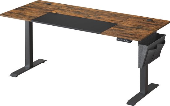 Rootz Electric Standing Desk - Vintage Brown - Adjustable Desk - Chipboard Tabletop - Steel Frame - Non-Woven Fabric - Height Adjustable - 70cm x 160cm x (72-120)cm - 1.5cm Tabletop Thickness - 31.2kg Weight - 80kg Max Load Capacity
