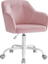 Rootz Pastel Pink Velvet Gaming Chair - Office Chair - Swivel Chair - Steel Frame - Foam Padding - PU Wheels - 64cm x 64cm x (83-93)cm - Adjustable Seat Height - Ergonomic Design - 9.5kg - 110kg Capacity