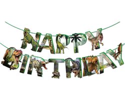 LUQ - Dino Happy Birthday Slinger Kinderfeestje Verjaardag Versiering Dinosaurus Slingers Verjaardag Decoratie