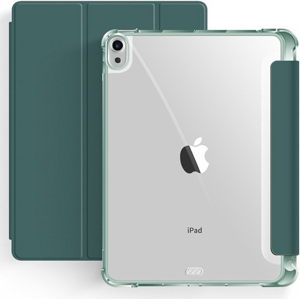 Mobiq Tablet Hoes Air 11 - geschikt voor iPad Air 11 inch (2024) M2 - Clear Back Trifold Bookcase Hoesje