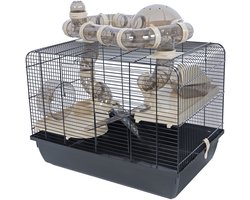 Interzoo Hamsterkooi Galaxy - Zwart - 58,5x39,5x35cm