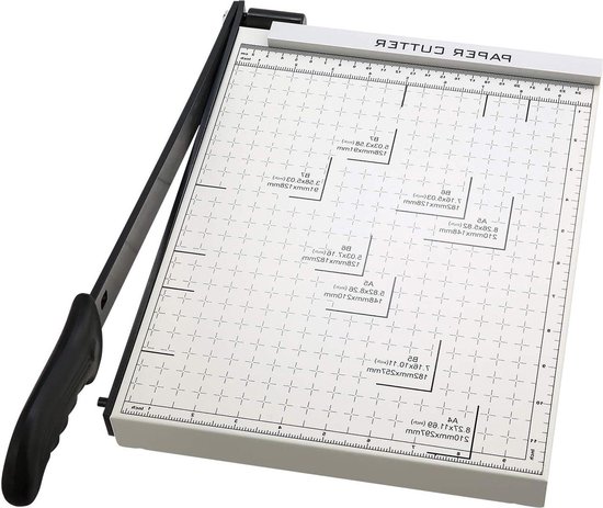 Foto: Professionele papiersnijder guillotine a4 a3 b4 snijmachine voor school en kantoor 10 vellen wit