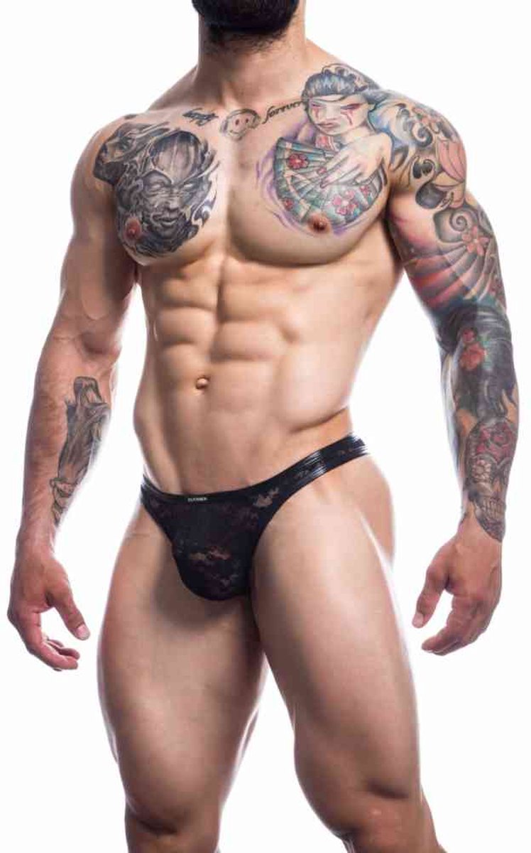Goedkoopste CUT4MEN - Lace with pu String - M - Zwart