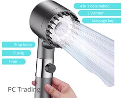 Douchekop - 4 in 1 - Uitwisselbaar filter -Massage - 3 Standen - Water besparende Douchekop - Waterfilter - SPA-douchekop - Stop Knop - Massage en Schoonheid douchekop