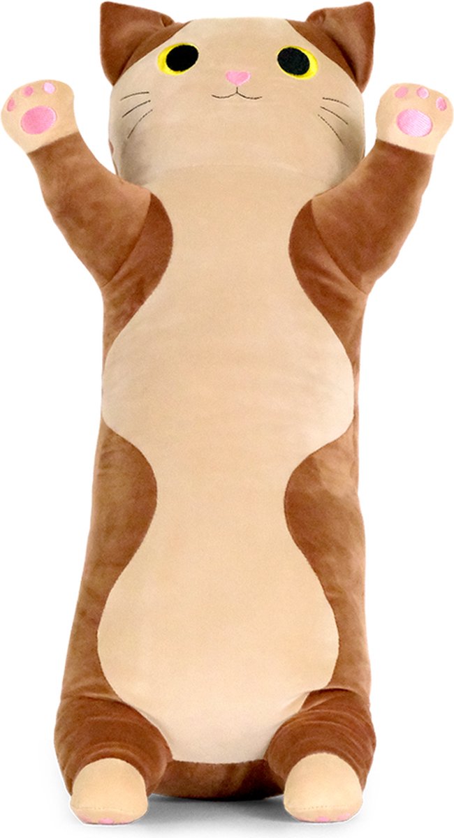 Speelgoed Knuffel - Sierkussen - Kawaii - Kussen - Kitty 77 cm Bruin