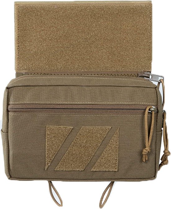 WYNEX Taktische Dump Drop Pouch, Dangler Pouch Utility Tool Pack Sub Abdominal Carrying Bag EDC Pocket Organizer Accessories For Plate Carrier Chest Rig Khaki