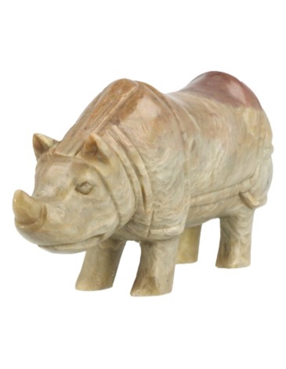Ruben Robijn Speksteen neushoorn 14-16 cm Bonte kleuren
