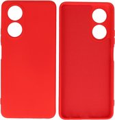 Hoesje Geschikt voor de OPPO A58 4G - Fashion Backcover Hoesje - Colorful Telefoonhoesje - Rood